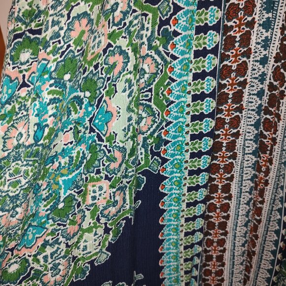 One World 100% Viscose Flowy Lace Accent Summer Dress-Open Back-Size 2x-3X - Picture 7 of 15